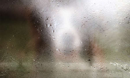 Water drops on the glass. Rain drops on the window, abstract background