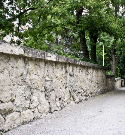 stone wall in the parkの写真素材