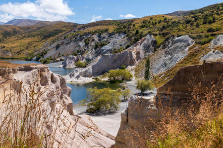 Blue Lake, St Bathans, Maniototo, Otago, New Zealand - Historic gold mining tailingsの写真素材