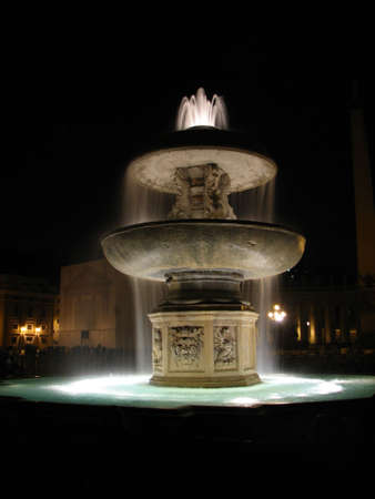 Water Fountain at Nightの写真素材