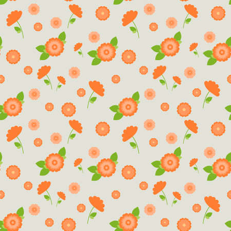 A seamless pattern with pink flowers of different sizesのイラスト素材