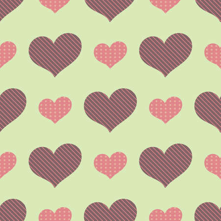 A seamless pattern with big and small hearts