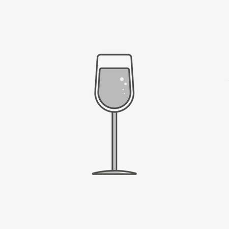 A simple icon of wine glass with champagneのイラスト素材