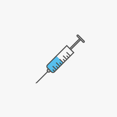A simple icon of syringe with medicineのイラスト素材