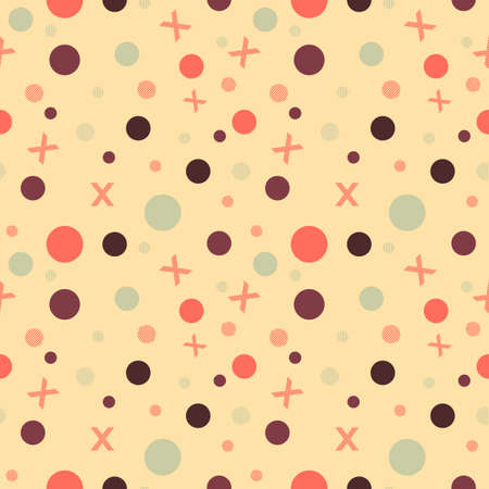 Seamless geometric pattern with circles of different size and color. Violet, pink, mint and greenのイラスト素材