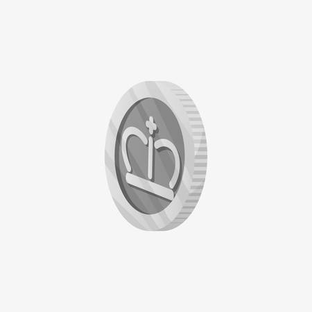 An icon for silver coin from side view. 3D vector illustration. The best choice badge. Winner award.のイラスト素材