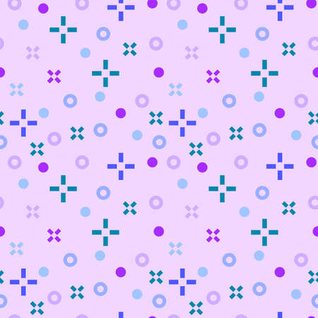 Seamless abstract pattern. Geometric background with crosses and circles. Vector illustration.のイラスト素材