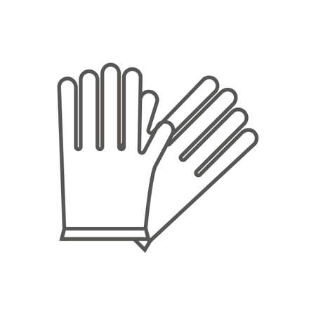 Simple vector icon of garden gloves. Green color.のイラスト素材
