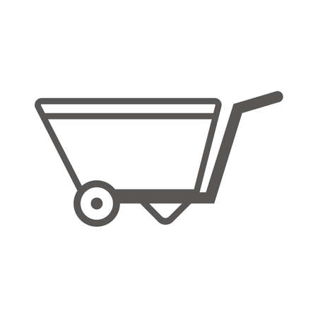 Simple vector icon of green barrow with daisy.のイラスト素材