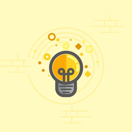 Simple vector color icon of a bulb. Traditional round form.のイラスト素材