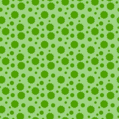 Green Seamless vector pattern with stylized leaves placed randomly on green background.のイラスト素材