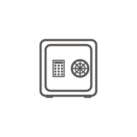 Business icon, management. Simple vector icon of a modern safe box. Line art style.のイラスト素材