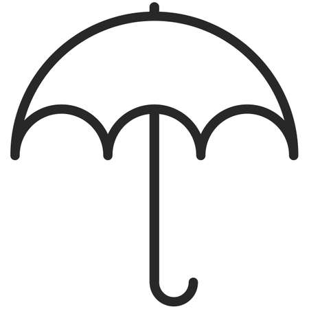 Simple Vector Icon of an umbrella in line art style. Pixel perfect. Basic weather cast element.のイラスト素材