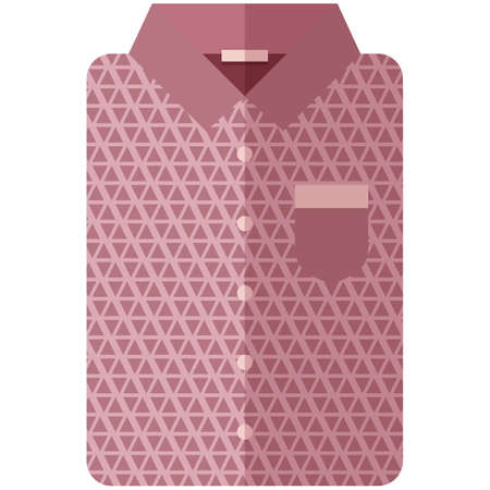Vector Icon of a modern dark pink shirt with triangles for men or women in a flat style without lines. Pixel perfect. Bussiness and office look. For shops and storesのイラスト素材