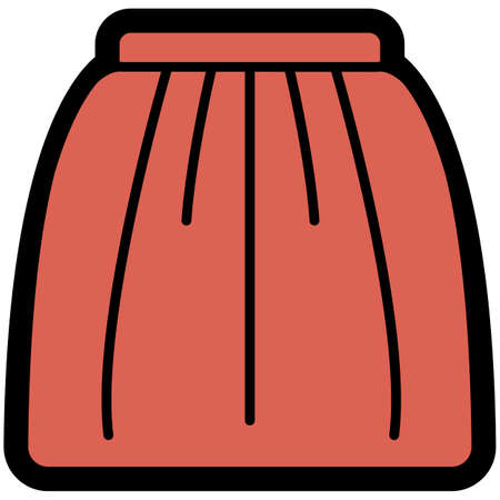 Vector Icon of pink skirt for women in flat style. Pixel perfect. Business and office look. For shops and storesのイラスト素材