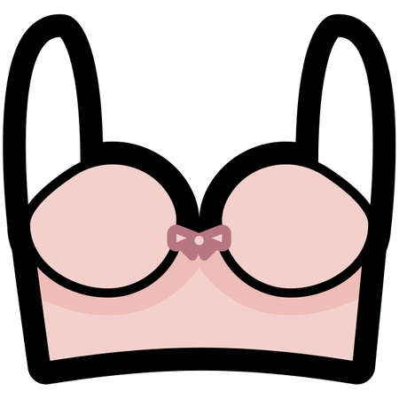 Vector Icon of bra for women in flat style. Pixel perfect. Business and office look. For shops and storesのイラスト素材