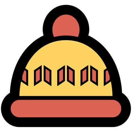 Vector Icon of pink hat for women in flat style. Pixel perfect. Business and office look. For shops...
