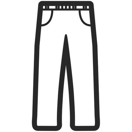 Vector Icon of a jeans for men or women in line art style. Pixel perfect. Business and office look. For shops and storesのイラスト素材