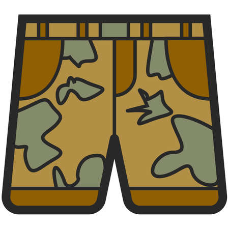Vector icon of shorts for men or women in a flat style with an outline.のイラスト素材
