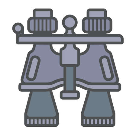 Binocular for tourism in modern flat style with outline. Attribute of traveller and tourist.のイラスト素材