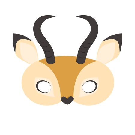 illustration of carnival mask animals africa antelope. Eye mask for masquerade, children's party. for design, postcards. vectorのイラスト素材