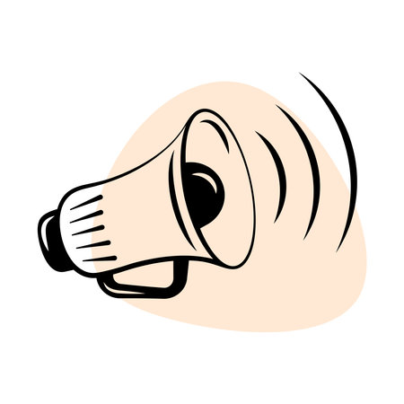 Loudspeaker illustration. Megaphone icon thin line. Speaker icon isolated on white background. Vector.のイラスト素材