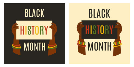 Black history month. Set of Banner design. Background template. Historical event. Human right. Concept of unity, freedom, discrimination. African culture. African American History. Vector illustrationのイラスト素材