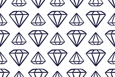 Brilliant  pattern. Abstract geometric shapes and outlane Diamond elements. Repeating vector...