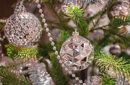 Christmas decoration on the branches fir