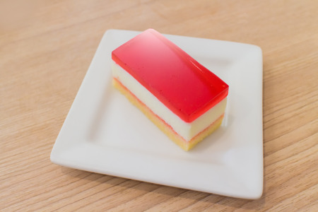 Fresh colorful strawberry  cake, popular dessert dishの写真素材