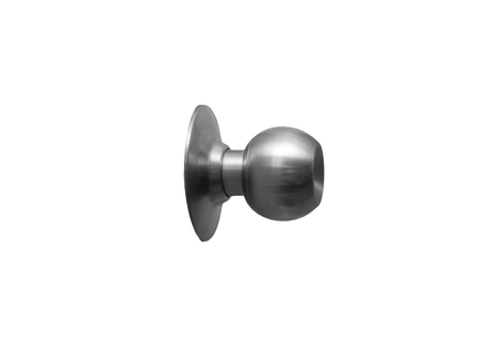 Basic modern door knob with silver color isolated on white, interior design conceptの写真素材