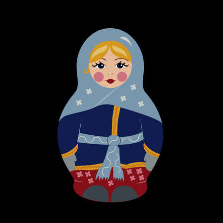 Babushka doll in winter clothesのイラスト素材