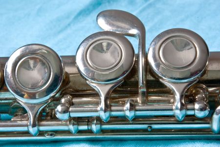 close-up view of a flute fragment