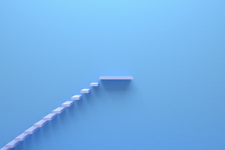 3D render illustration. Simple stair and wall.の写真素材