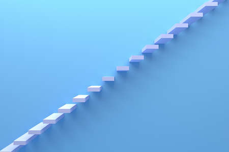 3D render illustration. Simple stair and wall.の写真素材