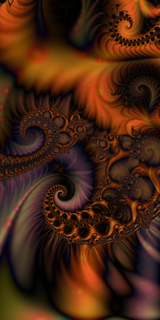 Interweave - An abstract fractal design representing interweaving swirls in multiple colors.の写真素材