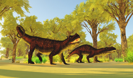 Postosuchus - Postosuchus search for a new lake or river to hunt for prey during the Triassic Period of North America.の写真素材