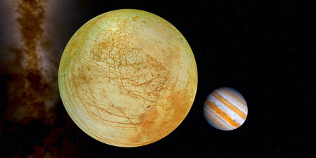 Europa Jupiter Moon - Europa is an icy moon of Jupiter, famous for its global subsurface ocean of...