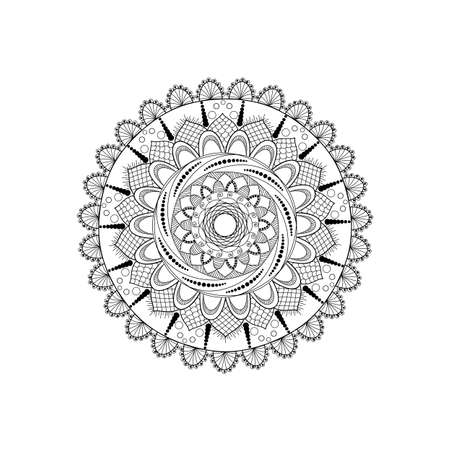 Black and white mandala designのイラスト素材