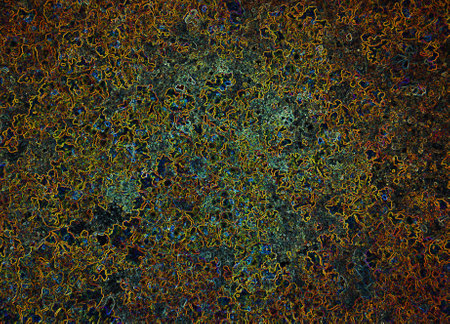 Unusual texture of messy multi-colored lines and zigzags on a black background, marble, original...