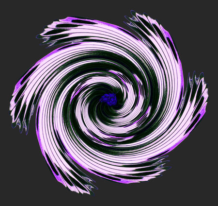 Design element, abstract, black white blue spiral swirl on black, color transitions, beautiful background, unusual texture, colorful print for design, textiles, decoration, artの写真素材