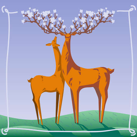 Elegant deersのイラスト素材