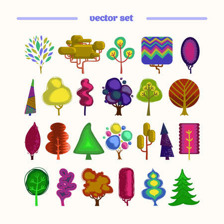 Trees setのイラスト素材