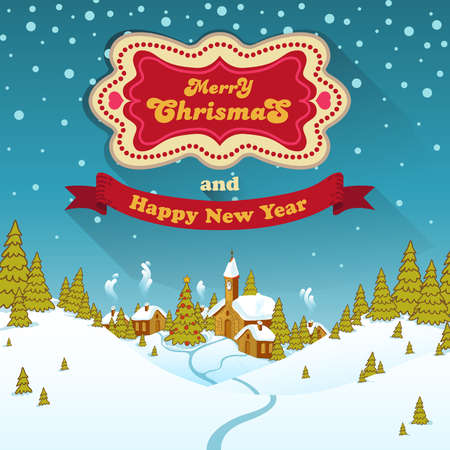 Merry Christmas Landscapeのイラスト素材