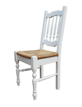 white wooden chair isolated on whiteの写真素材