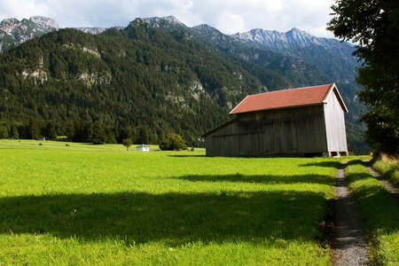 small house on the alpine meadowの写真素材