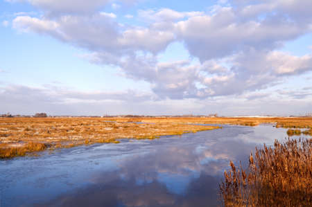 sunrise over riverの写真素材