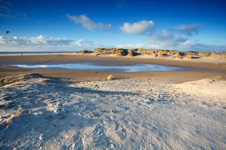 sand beach in Ijmuiden by North sea, Netherlands