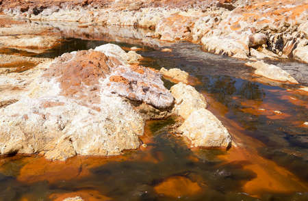 stones in acidic rio Tinto, Huelva, Spain