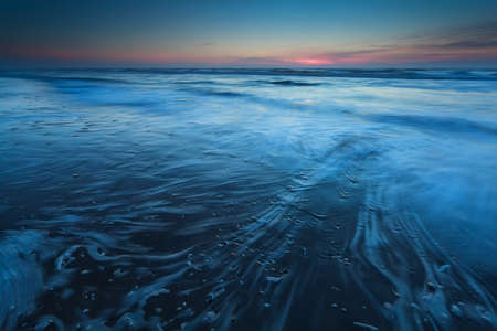 North sea in dusk, North Holland, Netherlandsの写真素材